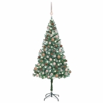 Albero di Natale Preilluminato con Palline e Pigne 180 cm