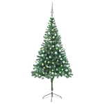 Albero di Natale Preilluminato Palline Bianco 180 cm 564 Rami