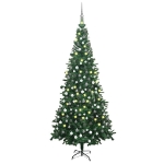 Albero di Natale Preilluminato con Palline 240 cm Verde