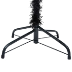 Albero di Natale Preilluminato con Palline Nero 210 cm PVC