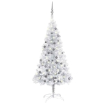 Albero di Natale Preilluminato con Palline Argento 120 cm PET