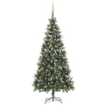 Albero di Natale Preilluminato con Palline 210 cm