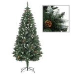 Albero di Natale Preilluminato con Palline e Pigne 180 cm