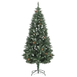 Albero di Natale Preilluminato con Palline e Pigne 180 cm