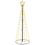 Albero di Natale a Cono Bianco Caldo 108 LED 70x180 cm