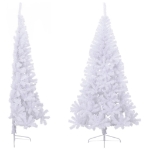 Albero di Natale Artificiale Metà con Supporto Bianco 240cm PVC