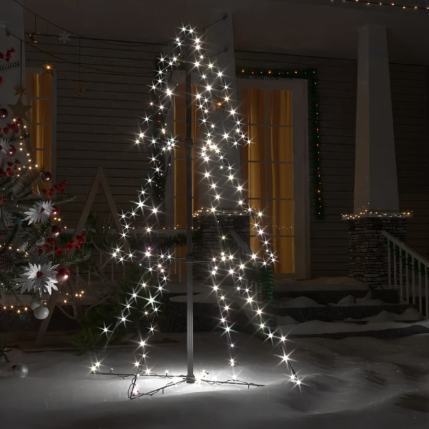 Albero di Natale a Cono 160 LED per Interni Esterni 78x120 cm