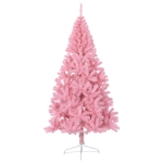 Albero di Natale Artificiale a Metà con Supporto Rosa 240cm PVC