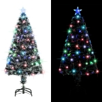 Albero di Natale Preilluminato con Supporto 120 cm Fibra Ottica