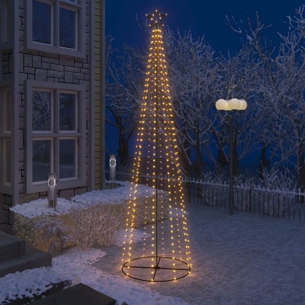 Albero di Natale a Cono con 400 LED Bianco Caldo 100x360 cm