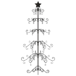 Albero di Natale Decorativo in Metallo Nero 150 cm