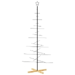 Albero di Natale in Metallo con Base in Legno Nero 180 cm