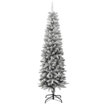 Albero Natale Artificiale Sottile Neve Floccata 180cm PVC e PE