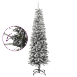 Albero Natale Artificiale Sottile Neve Floccata 180cm PVC e PE