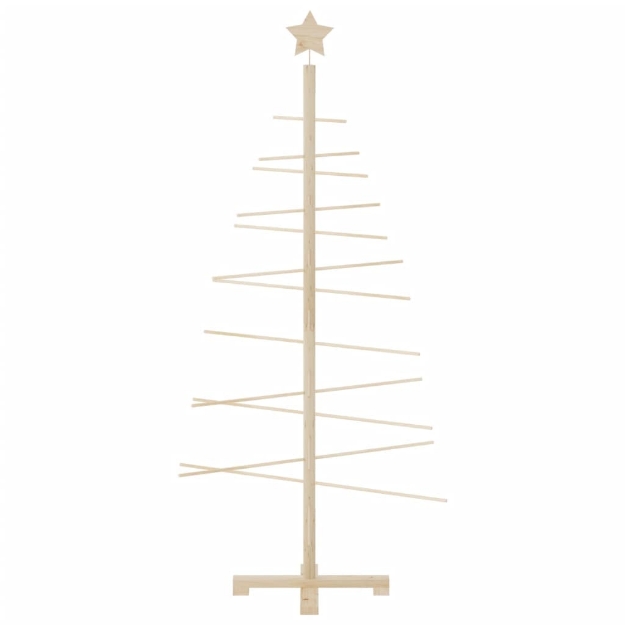 Albero di Natale Decorativo in Legno 150 cm Legno Massello Pino