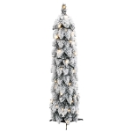 Albero di Natale Artificiale con 30 LED e Neve Floccata 60 cm