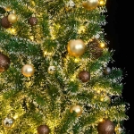 Albero di Natale Artificiale con 300 LED Palline e Neve 210 cm