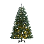 Albero Natale Incernierato con 300 LED e Palline 240 cm