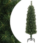 Albero di Natale Artificiale Sottile con Base Verde 150 cm PVC