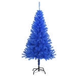 Albero di Natale Artificiale Sottile con Base Blu 150 cm PVC