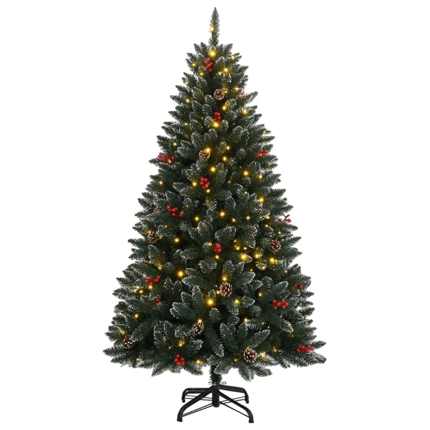 Albero di Natale Artificiale Incernierato con 300 LED 180 cm