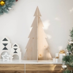 Albero di Natale Decorativo in Legno 80 cm Legno Massello Pino