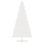 Albero di Natale Decorativo Bianco 180cm Legno Massello di Pino