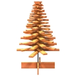 Albero di Natale Marrone Cera 100 cm in Legno Massello di Pino