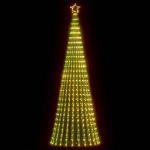 Illuminazione Albero di Natale a Cono 475LED Bianco Caldo 247cm