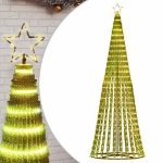 Illuminazione Albero di Natale a Cono 475LED Bianco Caldo 247cm