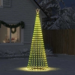 Illuminazione Albero di Natale a Cono 475LED Bianco Caldo 247cm