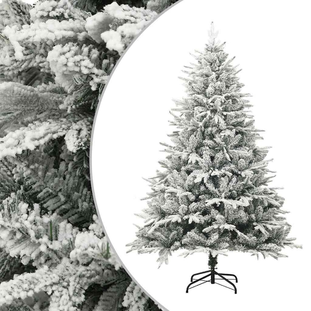 Albero di Natale Artificiale con Neve Verde 180 cm PVC e PE