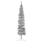 Albero Natale Artificiale Sottile a Metà Supporto Argento 240cm