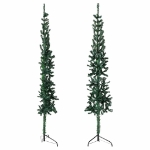 Albero Natale Artificiale Sottile a Metà Supporto Verde 240 cm