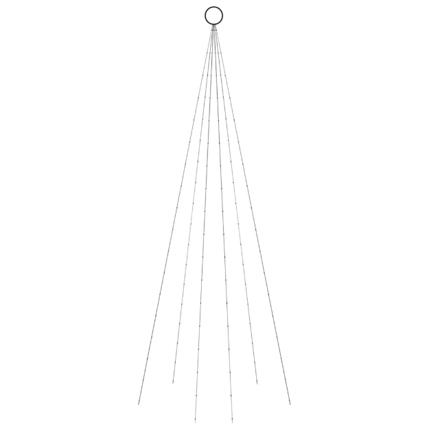 Albero di Natale Pennone Bianco Freddo 108 LED 180 cm