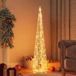 Cono di Luce di Natale 60 LED Bianco Caldo 120 cm in Acrilico