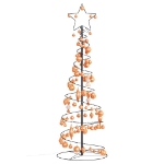 Cono Luminoso Albero Natale Palline 100 LED Bianco Caldo 150 cm