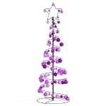 Cono Luminoso Albero Natale Palline 100 LED Bianco Caldo 150 cm