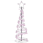 Cono Luminoso Albero Natale Palline 100 LED Bianco Caldo 150 cm