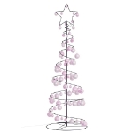 Cono Luminoso Albero Natale Palline 100 LED Bianco Caldo 150 cm