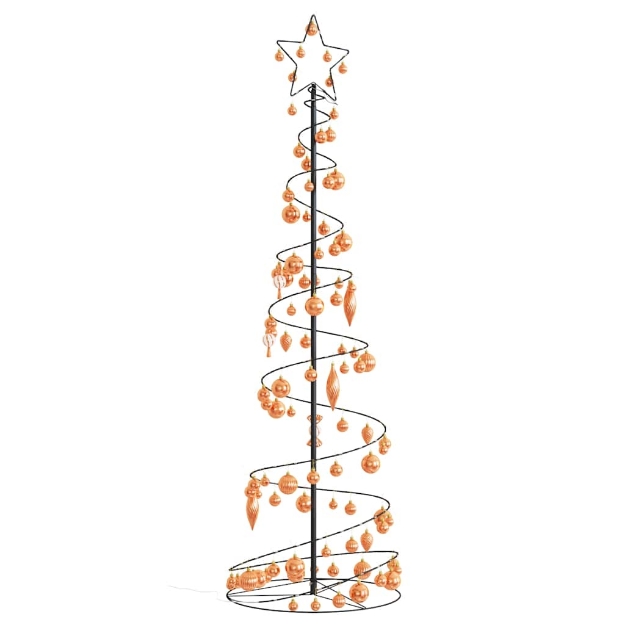 Cono Luminoso Albero Natale Palline 120 LED Bianco Caldo 180 cm