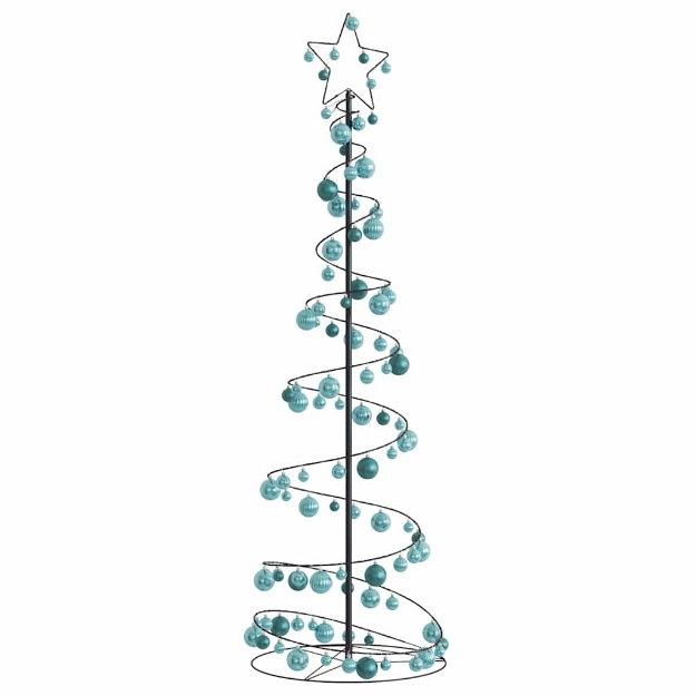 Cono Luminoso Albero Natale Palline 120 LED Bianco Caldo 180 cm