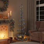 Cono Luminoso Albero Natale Palline 120 LED Bianco Caldo 180 cm