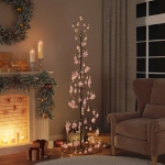 Cono Luminoso Albero Natale Palline 120 LED Bianco Caldo 180 cm