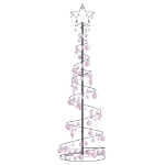 Cono Luminoso Albero Natale Palline 120 LED Bianco Caldo 180 cm