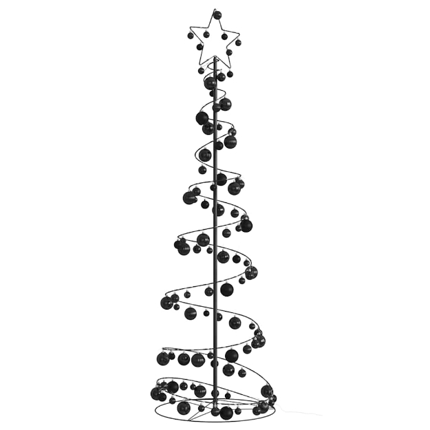 Cono Luminoso Albero Natale Palline 120 LED Bianco Caldo 180 cm