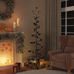 Cono Luminoso Albero Natale Palline 120 LED Bianco Caldo 180 cm