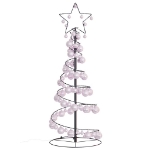 Cono Luminoso Albero Natale Palline 80 LED Bianco Caldo 120 cm