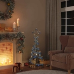 Cono Luminoso Albero Natale Palline 80 LED Bianco Caldo 120 cm