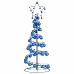 Cono Luminoso Albero Natale Palline 80 LED Bianco Caldo 120 cm